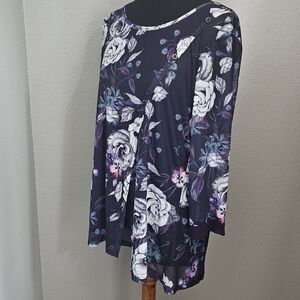 Floral purple layered flowy Blouse XL